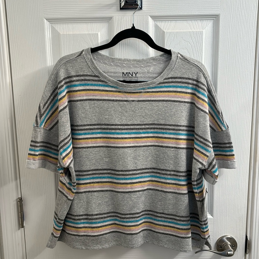 NWT Women's Short Sleeve MARC NEW YORK Sweatshirt Striped - Size XL